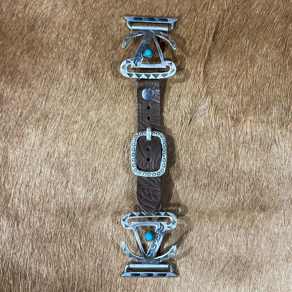 Silver and Brown Women's Watch Band